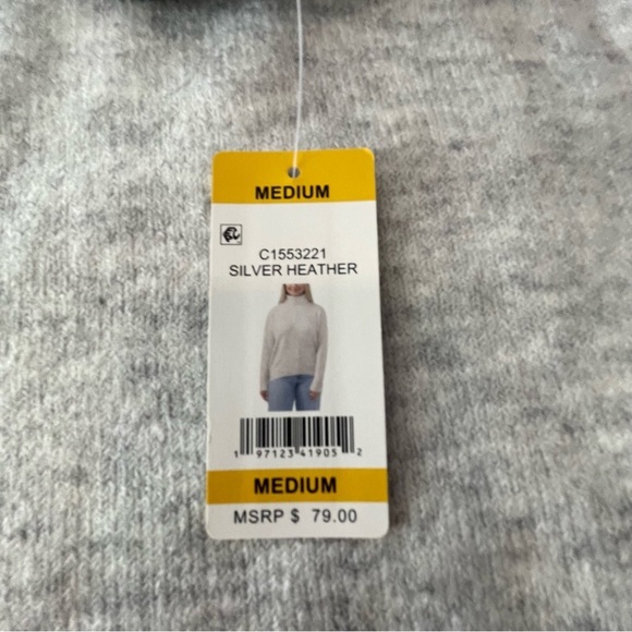🆕⛷️❄️ NWT Vince Camuto silver heather Turtleneck Sweater womens M - Picture 2 of 4